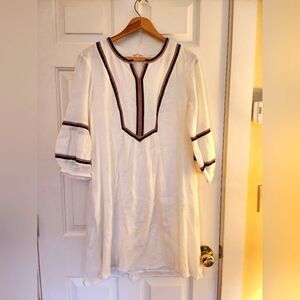Garnet Hill embroidered lantern dress size 8 organic cotton lined beach event